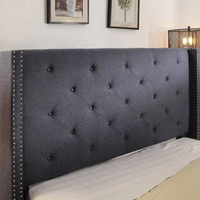 Queen Marie Contemporary Wingback Bed Blue - HOMES: Inside + Out 4 Queen Marie Contemporary Wingback Bed Blue - HOMES: Inside + Out - Image 2