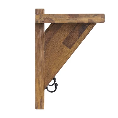 40" Bethel Acacia Wood Bench And Coat Hook With Shelf Natural - Alaterre Furniture 13 40" Bethel Acacia Wood Bench And Coat Hook With Shelf Natural - Alaterre Furniture - Image 11