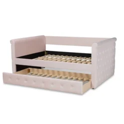 Full Amaya Velvet Daybed With Trundle Pink - Baxton Studio -Homcom Crosley Shop GUEST 74ddff7d 3752 4802 9c15 048cac48ad40