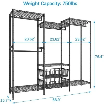 VIPEK V10i Medium Portable Closet Heavy Duty Clothes Rack, Free Standing Coat Rack Wardrobe Metal Clothing Rack 8 VIPEK V10i Medium Portable Closet Heavy Duty Clothes Rack, Free Standing Coat Rack Wardrobe Metal Clothing Rack - Image 6