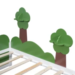 Twin Size Bed With Grass Hill And Trees Decor, White+Green - ModernLuxe 21 Twin Size Bed With Grass Hill And Trees Decor, White+Green - ModernLuxe -Homcom Crosley Shop GUEST 74fd380d 8d40 44ad affa 5f503bed5f30