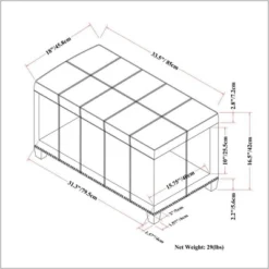 34" Megan Storage Ottoman Bench - Wyndenhall -Homcom Crosley Shop GUEST 752fa83f f1be 45ba 948f 6528c2c20f08