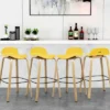 Costway Modern Set Of 4 Barstools 30inch Pub Chairs W/Low Back & Metal Legs Yellow -Homcom Crosley Shop GUEST 756aa55b 5d9a 40db 9989 f1742fc0a651