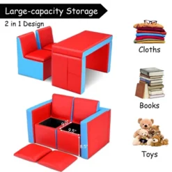 Costway Multi-functional Kids Sofa Table Chair Set 2 Seat Couch Furniture W/Storage Box -Homcom Crosley Shop GUEST 75bf21c3 c64d 434a b07a f85baa333fe8
