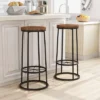Set Of 2 33" Pilat Barstools With Wood Seat Light Gray - HOMES: Inside + Out