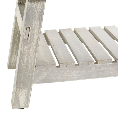 Rustic Wood Bench Black - Olivia & May 5 Rustic Wood Bench Black - Olivia & May - Image 3