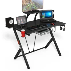 Costway Gaming Desk Computer Desk PC Table Workstation With Headphone Hook & Cup Holder -Homcom Crosley Shop GUEST 7827d44a 4cd4 41df a64b a049168c092c