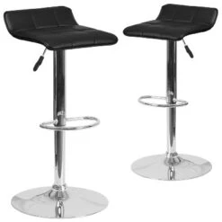 Emma And Oliver 2 Pack Contemporary Vinyl Adjustable Height Barstool With Quilted Wave Seat And Chrome Base -Homcom Crosley Shop GUEST 7836b6d2 218c 49a9 9d38 0769f24949e6
