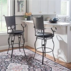 30" Big & Tall Tara Barstool Black/Gray - Powell Company -Homcom Crosley Shop GUEST 78665e82 db9b 4834 b9ca 292bbf748aea