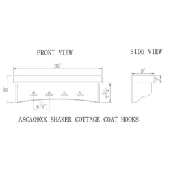 Shaker Cottage Coat Hooks With Tray - Alaterre Furniture -Homcom Crosley Shop GUEST 7898e17c bd67 49f5 af62 aa766a079cc8