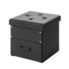 15" Cube Stockbox Collapsible Ottoman With Storage Drawer - Mellow