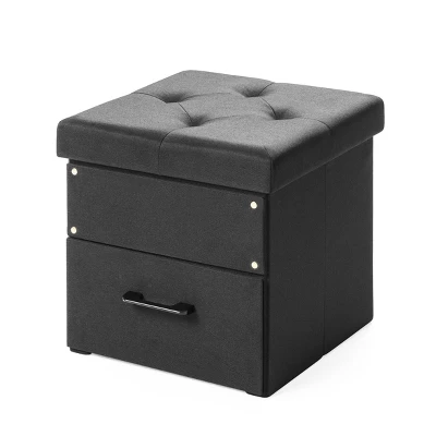15" Cube Stockbox Collapsible Ottoman With Storage Drawer - Mellow 3 15" Cube Stockbox Collapsible Ottoman With Storage Drawer - Mellow
