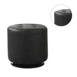 Simple Relax Round Leatherette Upholstered Ottoman, Black -Homcom Crosley Shop GUEST 7959a5eb ce03 46e3 9d90 0b0b739b2c6c