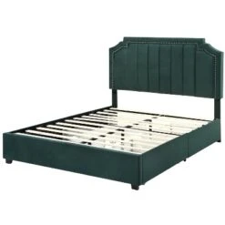 Hanger Glam Upholstered Bed With 4 Side Drawers - HOMES: Inside + Out -Homcom Crosley Shop GUEST 795f9390 e8bc 4f7a 938e 1524e202c331