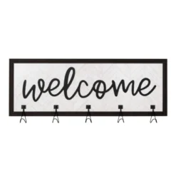 50.5" X 18.5" 5 Hook Shabby Chic Welcome Framed Coat Rack - American Art Decor 10 50.5" X 18.5" 5 Hook Shabby Chic Welcome Framed Coat Rack - American Art Decor -Homcom Crosley Shop GUEST 7a1d40b4 403d 4c66 bc94 26d76059def6