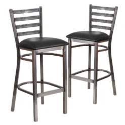 Emma And Oliver 2 Pack Clear Coated Ladder Back Metal Restaurant Barstool -Homcom Crosley Shop GUEST 7a59b855 1a94 4c9e 8948 5afa391dd674