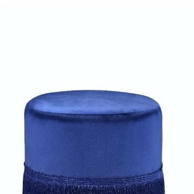 17" Clivia Velvet Ottoman Eggplant - Acme Furniture 4 17" Clivia Velvet Ottoman Eggplant - Acme Furniture - Image 2