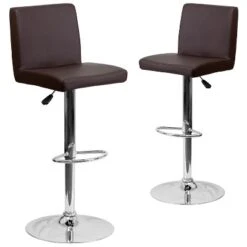 Emma And Oliver 2 Pack Contemporary Vinyl Adjustable Height Barstool With Panel Back And Chrome Base -Homcom Crosley Shop GUEST 7a8276ec 666d 451b 91f7 a176e21e6fbe