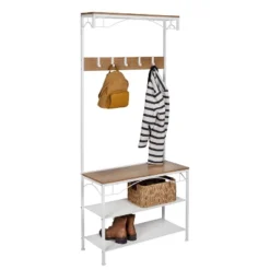 Honey-Can-Do Entry Way Hall Tree With Shelves