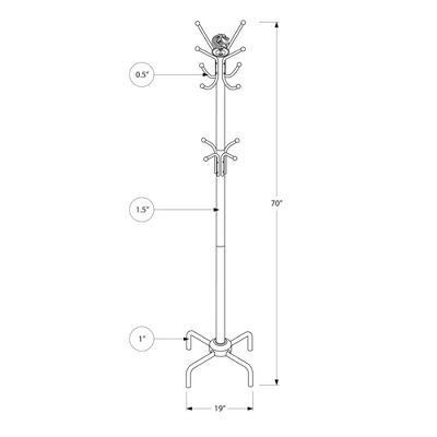 70" Metal Coat Rack - EveryRoom 5 70" Metal Coat Rack - EveryRoom - Image 3