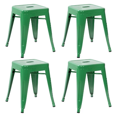 Flash Furniture 18" Table Height Stool, Stackable Backless Metal Indoor Dining Stool, Commercial Grade Restaurant Stool - Set Of 4 13 Flash Furniture 18" Table Height Stool, Stackable Backless Metal Indoor Dining Stool, Commercial Grade Restaurant Stool - Set Of 4 - Image 11