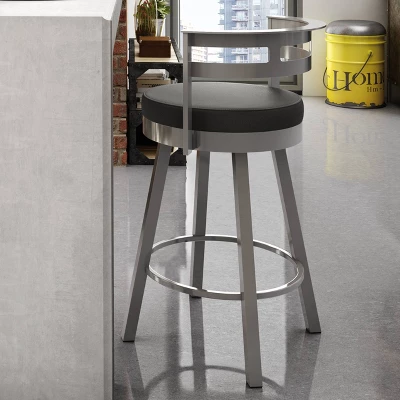 30.6" Render Swivel Barstool Silver - Amisco 4 30.6" Render Swivel Barstool Silver - Amisco - Image 2