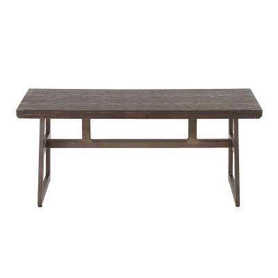 Geo Industrial Bench Antique Espresso Brown - Lumisource 5 Geo Industrial Bench Antique Espresso Brown - Lumisource - Image 3