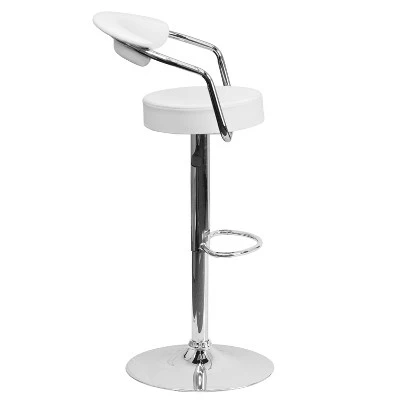 Emma And Oliver 2 Pack Contemporary Vinyl Adjustable Height Barstool With Arms And Chrome Base 5 Emma And Oliver 2 Pack Contemporary Vinyl Adjustable Height Barstool With Arms And Chrome Base - Image 3