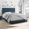 Queen Ishiko Bed Dark Teal Fabric - Acme Furniture -Homcom Crosley Shop GUEST 7ef2c5a3 faf6 4536 b8ff 18edaa1b261f