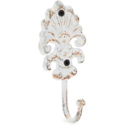 Farmlyn Creek 3 Pack Cast Iron Coat Hooks With Screws, Wall Mounted, Vintage Design (White, 8.3 In) -Homcom Crosley Shop GUEST 7f0f9824 3d9d 4d88 92c0 02a11df576b0