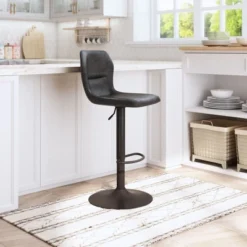 Nanterre Upholstered Bar Chair Vintage Black - ZM Home -Homcom Crosley Shop GUEST 7ff3ab1b 002b 4444 97ef b9c34eab9e10