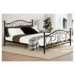 Queen Vanessa Metal Bed Bronze - Room & Joy -Homcom Crosley Shop GUEST 806cb406 e766 4ece 8be2 fb1b9b2ffe11