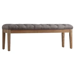 Beechhurst Button Tufted Bench Wood - Inspire Q -Homcom Crosley Shop GUEST 80958c92 9946 415d b0e8 8d1ffdf0324d