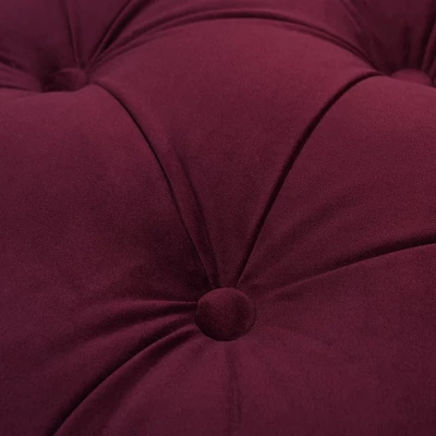 Jennifer Taylor Home La Rosa Victorian Tufted Round Ottoman, Burgundy Velvet 3 Jennifer Taylor Home La Rosa Victorian Tufted Round Ottoman, Burgundy Velvet