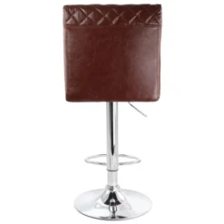 Elama 2 Piece Adjustable Tufted Faux Leather Bar Stool In Glossy Cherry With Chrome Base -Homcom Crosley Shop GUEST 811d16ab d620 4567 9214 a84ee95b0d17