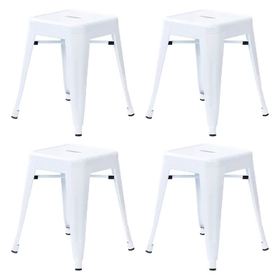 Flash Furniture 18" Table Height Stool, Stackable Backless Metal Indoor Dining Stool, Commercial Grade Restaurant Stool - Set Of 4 15 Flash Furniture 18" Table Height Stool, Stackable Backless Metal Indoor Dining Stool, Commercial Grade Restaurant Stool - Set Of 4 - Image 13