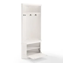 Seaside Corner Hall Tree Distressed White - Crosley -Homcom Crosley Shop GUEST 81a8cc41 4ab4 4109 9921 a4d6060ac75c