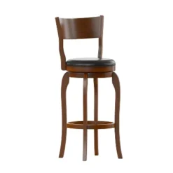 Merrick Lane 30" Classic Wooden Open Back Swivel Bar Height Pub Stool With Upholstered Padded Seat And Integrated Footrest -Homcom Crosley Shop GUEST 81f03d20 31b9 434f 8daf 0161155afaac