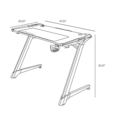 Lynx LED Gaming Desk Black - X Rocker 14 Lynx LED Gaming Desk Black - X Rocker - Image 12