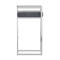 2pk 29" Everal Velvet Upholstered Chrome Metal Counter Height Barstools Blue Steel - Inspire Q -Homcom Crosley Shop GUEST 828cb47a 5f60 48c7 95f8 5b185782efe2