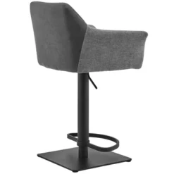 Erin Adjustable Barstool With Gray Faux Leather Fabric - Black Metal Finish - Armen Living -Homcom Crosley Shop GUEST 828fd9bb c628 4565 b61f d536a9d2617a