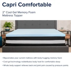 Flash Furniture Capri Comfortable Sleep King 12 Inch CertiPUR-US Certified Foam Pocket Spring Mattress & 2 Inch Gel Memory Foam Topper Bundle -Homcom Crosley Shop GUEST 8364bc82 0967 415b 8513 2615f716c3b2