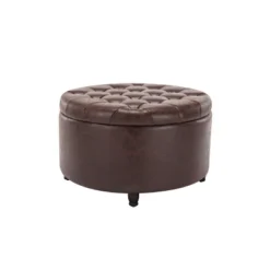 Large Round Tufted Storage Ottoman With Lift Off Lid - WOVENBYRD 41 Large Round Tufted Storage Ottoman With Lift Off Lid - WOVENBYRD -Homcom Crosley Shop GUEST 8367f83e 47b3 45f7 9f21 13e8e2f1155b