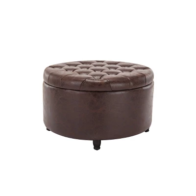 Large Round Tufted Storage Ottoman With Lift Off Lid - WOVENBYRD 22 Large Round Tufted Storage Ottoman With Lift Off Lid - WOVENBYRD - Image 20