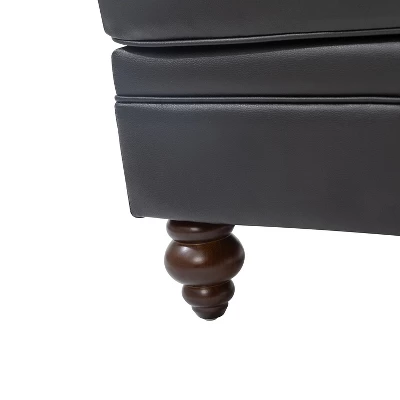 Benito 26.5" Wide Contemporary Genuine Leather Ottoman For Living Room | ARTFUL LIVING DESIGN 11 Benito 26.5" Wide Contemporary Genuine Leather Ottoman For Living Room | ARTFUL LIVING DESIGN - Image 9