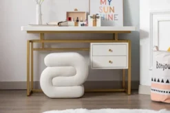 S-shape Velvet Ottoman, Makeup Stool Footstool-ModernLuxe -Homcom Crosley Shop GUEST 8392b578 7e6c 4140 a72b 46df44a65f0f