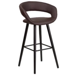 Flash Furniture Brynn Series 29'' High Contemporary Vinyl Rounded Back Barstool With Cappuccino Wood Frame -Homcom Crosley Shop GUEST 83a9cf4d a8d9 4acf 9e41 05af442c7e68