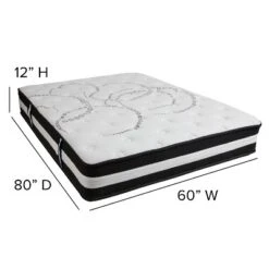 Flash Furniture Capri Comfortable Sleep 12 Inch CertiPUR-US Certified Foam Pocket Spring Mattress & 3 Inch Gel Memory Foam Topper Bundle -Homcom Crosley Shop GUEST 8511db14 5eef 46e9 9124 1668cb148942