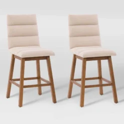 Set Of 2 Boston Channel Tufted Fabric Barstools - CorLiving -Homcom Crosley Shop GUEST 853ee3de 57a2 439a 9da5 d0101c40ac44
