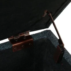 32" Luxury Square Storage Ottoman Textured Navy - HomePop -Homcom Crosley Shop GUEST 85dab244 610e 4f73 a76b 4f6dc8ada112